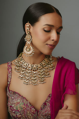 Choker Set Indian Wedding Gold Rajvani Kundan Necklace by Vivinia by Vidhi Mehra