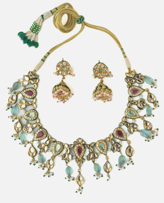 Choker Set Indian Wedding Samvitha Multicolor Jewelry by Vivinia by Vidhi Mehra