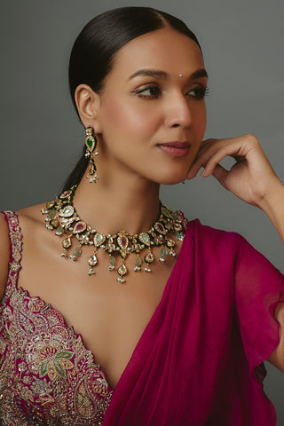 Choker Set Indian Wedding Samvitha Multicolor Jewelry by Vivinia by Vidhi Mehra