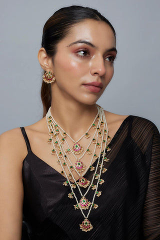 Necklace Set Indian Wedding Green Anvitha Kundan Jewelry by Vivinia by Vidhi Mehra