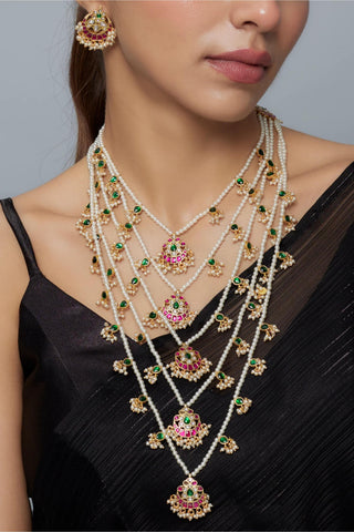 Necklace Set Indian Wedding Green Anvitha Kundan Jewelry by Vivinia by Vidhi Mehra