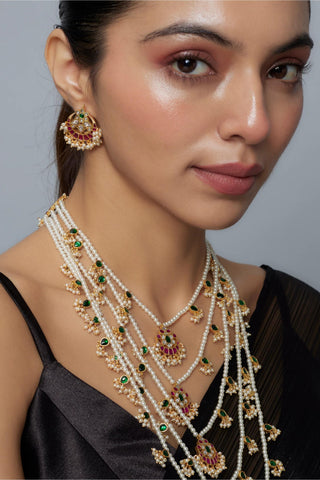 Necklace Set Indian Wedding Green Anvitha Kundan Jewelry by Vivinia by Vidhi Mehra