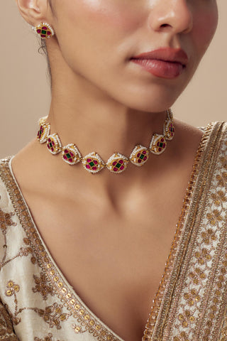 Choker Set for Festive – Red Saadgi by Vivinia by Vidhi Mehra