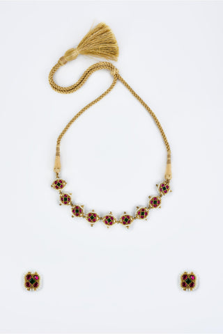 Choker Set for Festive – Red Saadgi by Vivinia by Vidhi Mehra