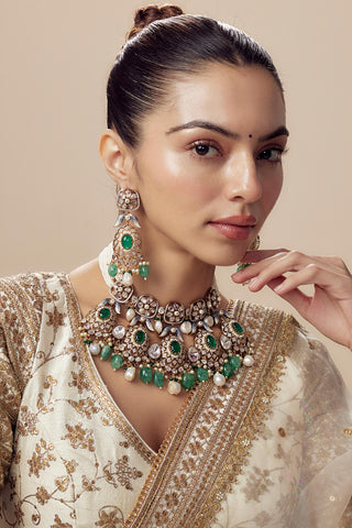 Short Necklace Set for Indian Wedding – Florence Green by Vivinia