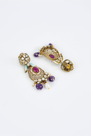 Short Necklace Set for Festive – Purple Florence by Vivinia by Vidhi Mehra