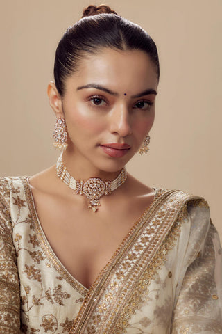 Choker Set Indian Wedding Gold Shivani Kundan Necklace by Vivinia by Vidhi Mehra