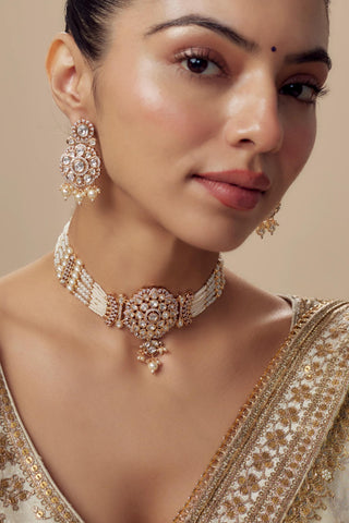 Choker Set Indian Wedding Gold Shivani Kundan Necklace by Vivinia by Vidhi Mehra