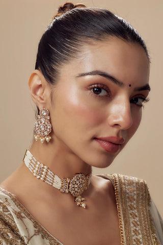Choker Set Indian Wedding Gold Shivani Kundan Necklace by Vivinia by Vidhi Mehra