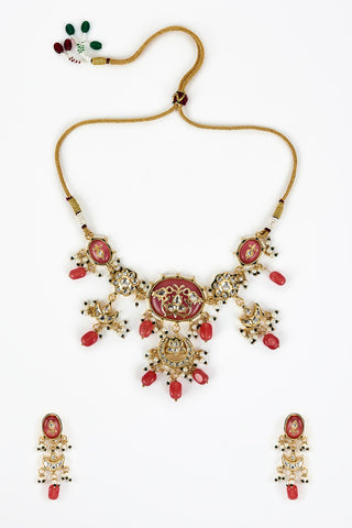 Choker Necklace Set for Indian Wedding – Saadgi Pink by Vivinia