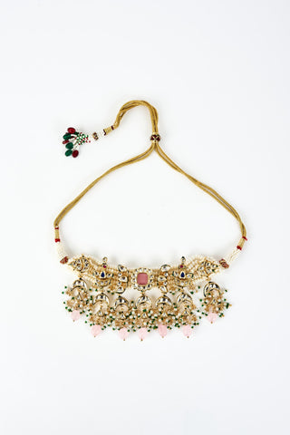 Polki Choker Necklace for Indian Wedding – Saadgi Pink by Vivinia