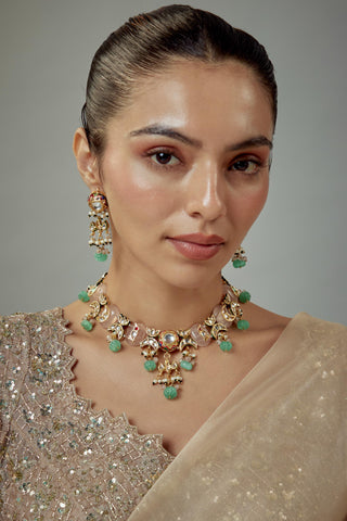 Necklace Set for Festive – Green Saadgi Short by Vivinia by Vidhi Mehra