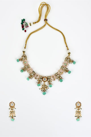 Necklace Set for Festive – Green Saadgi Short by Vivinia by Vidhi Mehra