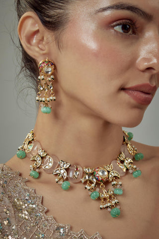 Necklace Set for Festive – Green Saadgi Short by Vivinia by Vidhi Mehra