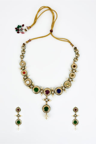 Necklace Set for Festive Ã¢â‚¬â€œ Multicolored Saadgi Short by Vivinia by Vidhi Mehra