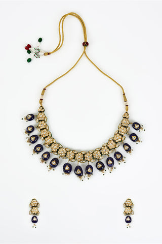 Choker Set for Festive – Blue Saadgi by Vivinia by Vidhi Mehra