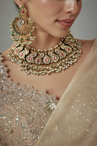 Choker Set for Festive – Pink Saadgi by Vivinia by Vidhi Mehra