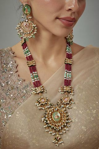 Short Necklace Set for Festive Ã¢â‚¬â€œ Maroon Saadgi by Vivinia by Vidhi Mehra