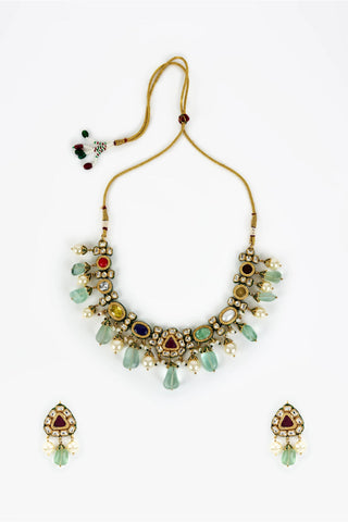 Choker Set Indian Wedding Multicolor Lunara Necklace by Vivinia by Vidhi Mehra