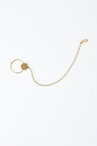 Nath for Festive – Gold Saadgi Kundan with Chain by Vivinia by Vidhi Mehra