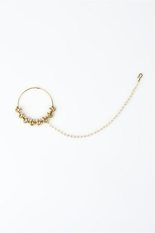 Nath for Festive – Gold Saadgi with Chain by Vivinia by Vidhi Mehra