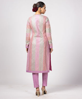 Blue noorani kurta with pant