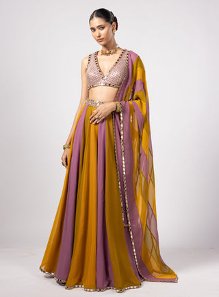 Green noorani lehenga pant set