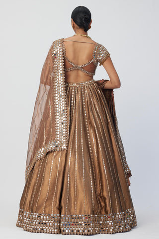 Brown tara regal affair shimmer lehenga set