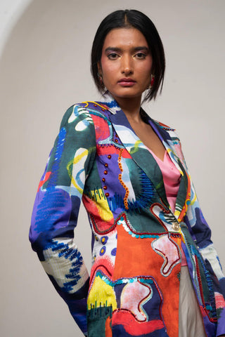 Women’s Blazer Set for Contemporary Wear - Multicolor Siro Varen by Advait
