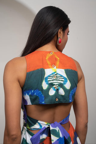 Tie-Up Dress for Contemporary Wear - Multicolor Siro Varen by Advait