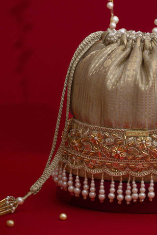 Bucket Bag for Wedding Wear â€“ Grey Vivaah Edit by Amyra