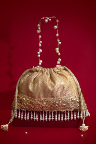 Potli Bag for Wedding Wear – Beige Vivaah Edit by Amyra