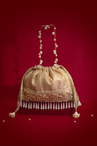 Potli Bag for Wedding Wear – Beige Vivaah Edit by Amyra