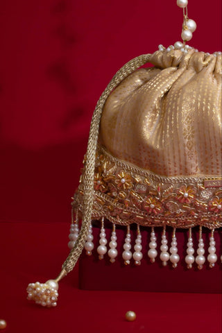 Potli Bag for Wedding Wear – Beige Vivaah Edit by Amyra