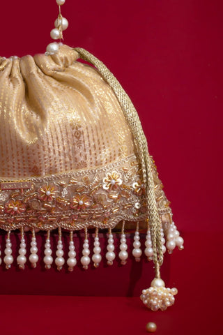 Potli Bag for Wedding Wear – Beige Vivaah Edit by Amyra