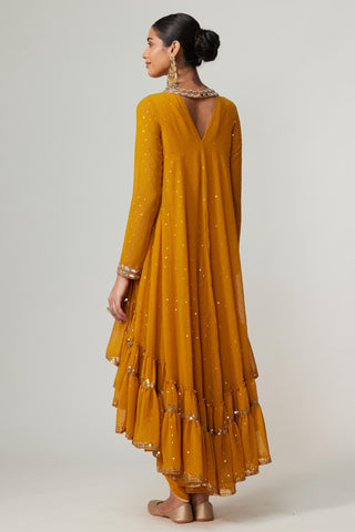Yellow noorani dhoti kurta set