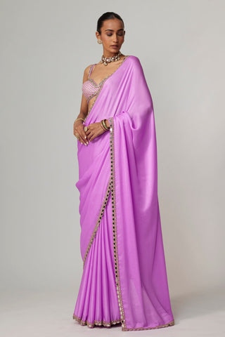 Purple noorani saree set
