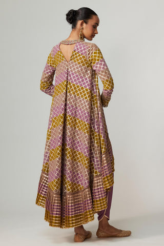 Green noorani multicolor dhoti with kurta