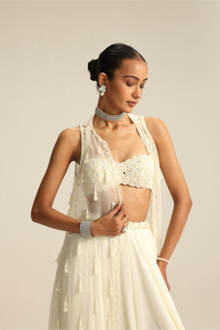 Jacket Set- White Oas Mirror – Vvani By Vani Vats