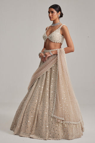 Lehenga Set for Indian Wedding – Light Beige by Vvani By Vani Vats