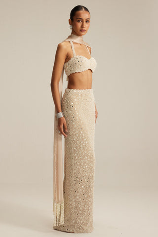 Pencil Skirt for Contemporary Wear – Light Beige by Vvani By Vani Vats