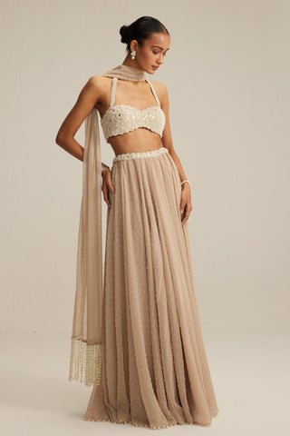 Skirt set, Contemporary Wear - Halter Neck Blouse by Vvani By Vani Vats