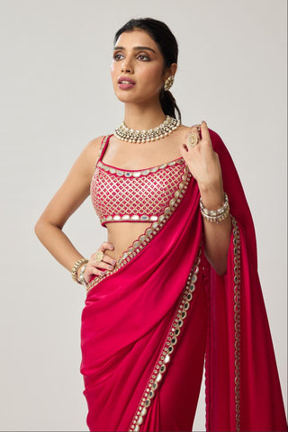 Gota Saree Set for Indian Wedding – Red Festive by Vvani by Vani Vats