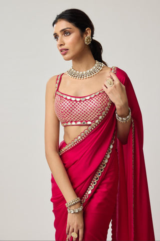 Gota Saree Set for Indian Wedding – Red Festive by Vvani by Vani Vats