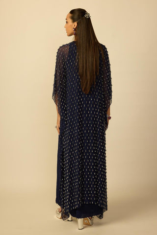 Kaftan for Indian Wedding – Deep Blue Silver Drop by Vvani By Vani Vats