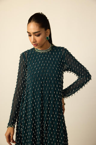 Kurta Set for Indian Wedding – Green Teal Drop by Vvani By Vani Vats