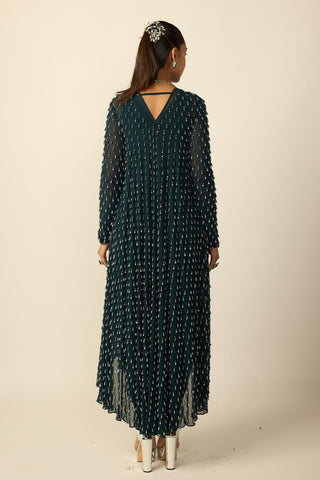 Kurta Set for Indian Wedding – Green Teal Drop by Vvani By Vani Vats