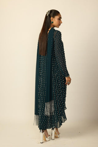 Kurta Set for Indian Wedding – Green Teal Drop by Vvani By Vani Vats