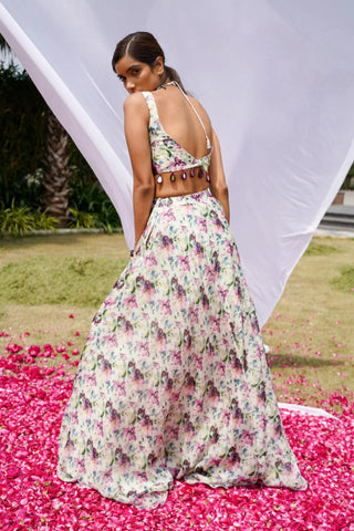 Violet african floral lehenga set