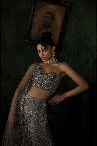 Gray oraan lehenga set